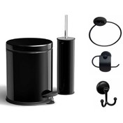 Resim Banyo Aksesuar Takımı 5 Li Set 5 Litre Pedallı Çöp Kovası 