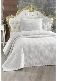 Resim Ultrasonik Welsoft Tek Kişilik Yatak Örtüsü 180x230 Krem Krem 