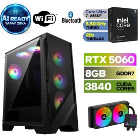 Resim MSI Şafak-Gaming Pc | Yapay Zeka Destekli |ıntel Core Ultra 7 265KF | Rtx 5060 8gb | 32GB Ddr5 Ram | H810 Anakart | 1tb Nvme 5000 4000 | 240MM Sıvı Soğutma 