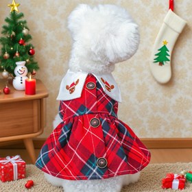 Resim Ren Geyik Ekose Elbise - Kırmızı Noel Tatili Serisi Köpek ve Kediler İçin Evcil Hayvan Kıyafeti, Kırmızı Ren Geyik İşlemeli Beyaz Yaka ve Kırmızı Noel Şapkası Tasarımı İçerir, Köpek Noel Kıyafetleri, Köpek Kıyafetleri, Köpek İçin Noel Kıyafetleri/Küçük Köpek İçin Elbise, Evcil Hayvan Kıyafetleri, Küçük Köpek Kıyafetleri, Köpek Elbisesi, Büyük Köpek Prenses Elbisesi, Chihuahua Kıyafetleri, Dişi Köpek Elbisesi, Köpek Kıyafeti, Küçük Dişi Köpek İçin Elbise, Küçük Köpek İçin Kıyafetler 