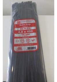 Resim Pemsan 4.8 x 400 Plastik Cırt Kelepçe Kablo Bağı Siyah 100'lü Paket 