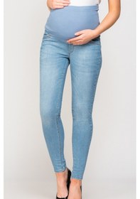 Resim Busa Hamile Kot Pantolon Skinny Düz Model Dar Paça Mavi-mavi 