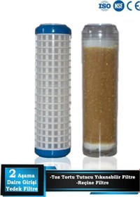 Resim Daire Bina Sayaç Girişi 2 Aşama Yedek Filtre Setleri Kaba Toz Tortu Ve Kireç Önleyici Set 