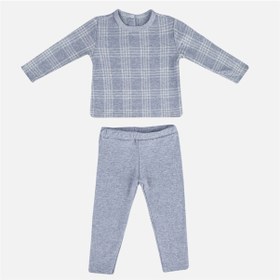 Resim Miespiga Ekoseli Bebek Pijama Takımı Gri|1 - 3 Ay 