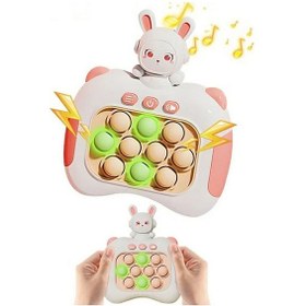 Resim Mini Mini Oyun Konsolları Xiaoxiaole Dekompresyon Çocuk Oyuncağı-ingilizce- Sevimli Tavşan Pembesi + Kordon 