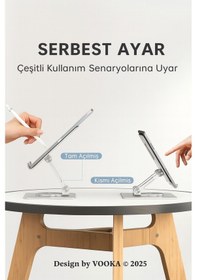 Resim 360 Dönebilen Katlanabilir Telefon Tablet Standı Hafif Taşınabilir Çok Fonksiyonlu Masa Standı 