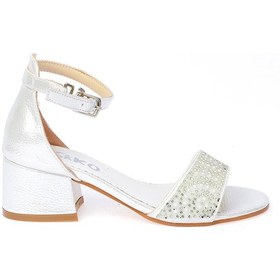 Resim Kiko Kids Heidi Vakko Günlük Kız Çocuk 3 Cm Topuklu Sandalet Abiye Ayakkabı Pudra 