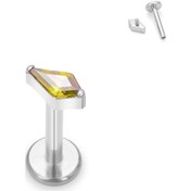 Resim İherag23 Astm F136 Titanyum Piercing Küpe, Dudak, Kulak, Burun Ve Göbek İçin, Cz Süslemeli, Daith Ve Tragus Uyumlu Saf Altın Renk Kırmızı 