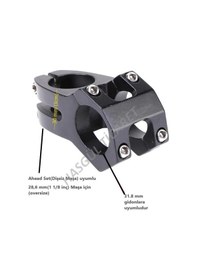 Resim Hsgl Bisiklet Siyah Alüminyum Gidon Boğazı 30 mm 31.8-28.6 Bisi Siyah 