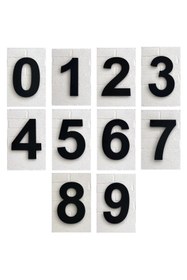 Resim Trend Pleksi Yapışkanlı 0-9 Arası Siyah Pleksi Numara Takımı (10cm Yükseklik) 