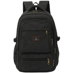 Resim Fochsia Siyah Dayanıklı Okul Sırt Çantası - Laptop Bölmeli, Pedli Askı, Yıkanabilir Siyah 