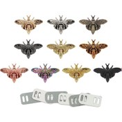 Resim 1 Adet / 4 adet / 8 adet Metal Arı Şekli Retro Toka Donanım Dönüş Kilidi Moda Çanta LeatherCraft Çanta Çanta Çanta DIY Aksesuarları 