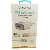 Resim Kensa KN60 2.1A Type C Şarj Data Kablo+Başlık 