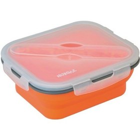 Resim Nurgaz Ng 188 Silikon Katlanabilir Tek Gözlü Yemek Seti Turuncu Çok Renkli 