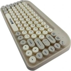 Resim TeknoKapsül Saywin Bluetooth Klavye Renkli Kablosuz Klavye Daktilo Görünümlü Tuş Tasarımı Şık Kullanış 