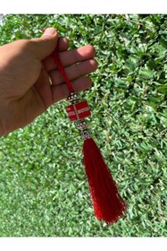 Resim CEBECİOTO Püsküllü KIRMIZI MOT Armalı Dikiz Ayna Süsü - Oto Ayna Süs - 