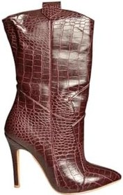 Resim fox SHOES N372677511 Kroko Baskı İnce Topuklu Kadın Bot 