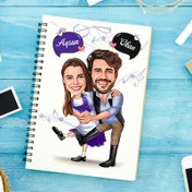 Resim Karikatürlü Dans Seven Çiftler Defter 