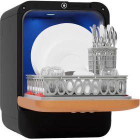 Resim Tezgah Üstü Mini Bulaşık Makinesi Siyah Bakır 