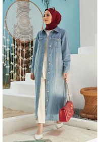 Resim Neways 6373 - Uzun Kot Ceket Mavi 
