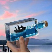 Resim Novahub Türkçe Siyah Inci Hayalet Yolcu Gemisi Drift Şişe Sıvı Kum Saati Yüzen Tekne Ofis Titanic 1mm 177x45x45 