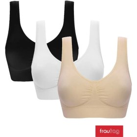 Resim Frautag Dikişsiz Desteksiz Spor Sütyen Top 3 Adet 178370938 Siyah 