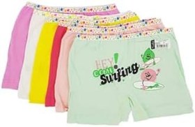 Resim Tutku Kız Çocuk Renkli Likralı Pamuk Boxer, 6'lı Paket, 2-4 Yaş 