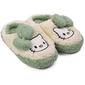 Resim Aspor Pndkty-F Beyaz-Yeşil Hello Kitty Desenli Çocuk Panduf 