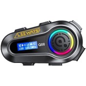 Resim Leeways Q08 5.3 Uyumlu Motosiklet Kask Kulaklık Intercom Işıklı Motorsiklet Interkom 
