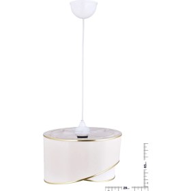 Resim Elips 2 Katlı Kumaş Pasta Avize Çocuk Odası Yatak Odası Salon Mutfak Hol 