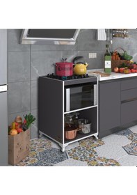 Resim Kenzlife ocak dolabı figen gri 85*60*57 mutfak modül mini fırın ankastre ocak için 