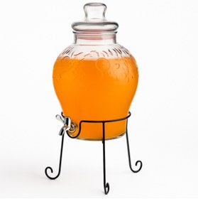 Resim Paçi 8 Litre Musluklu Cam Su Sebili Şerbetlik Ve Damacana Metal Ayaklı (PEROTTİ) 