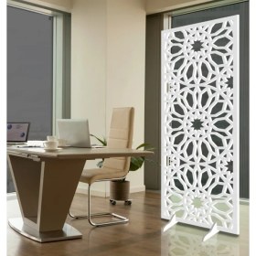 Resim Liar Ahşap Seperatör (Paravan) - KSP-201 - (10 mm) - (69 cm x 139 cm) - (Beyaz) 