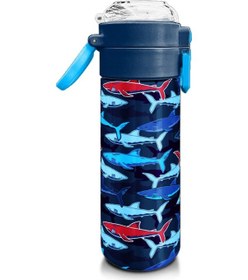 Resim Coral High Kids Lacivert Kırmızı Köpek Balığı Desenli Pipetli Ve Direkt İçim Çelik Termos 500 Ml 31930 Lacivert 
