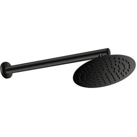 Resim GPD Siyah Ankastre Duş & Banyo Bataryası Seti – Yuvarlak Ø200 Tepe Duşlu Kombin Paket (MKA165-S, ADS28-S) 