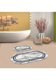 Resim Multi Kaymaz Taban Oval Banyo Paspas Takım Bb-110 çok renkli 