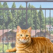 Resim Kedi ve Köpekler için Balkon Güvenliği Ağı, Naylon Düşme Önleyici Ağı 