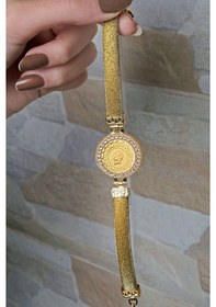 Resim Ena Kauçuklu Gold Simli Çeyrekli Bileklik 