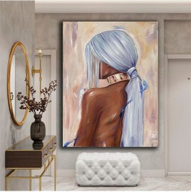 Resim Mavi Saçlı Kadın Kanvas Tablo 