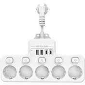Resim Cloudstore Beyaz 9u 1 Arada Avrupa Guc Seridi 4 Usb Portu 5 Cikisi Yangin Korumali 