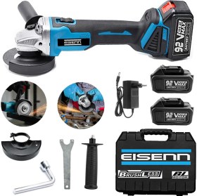 Resim Eisenn Kömürsüz Motor Çift Akülü Spiral Taşlama Metal Kesim Makinası 
