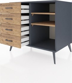 Resim Kronos Şifonyer 2 Raflı 4 Çekmeceli 88x59x80 Antrasit-çam Çam 