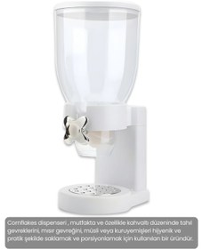 Resim Jet's Home Cornflakes Dispenseri 3,5 L Tahıl, Müsli, Granola ve Kuruyemiş İçin Hijyenik Kahvaltı Sunum Aparatı 