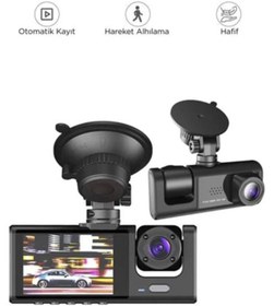 Resim Bfs Araç İçi 1080p 3 Kameralı Lcd Ekranlı Gece Görüşlü , G-sensör , Geri Görüş Kamera 