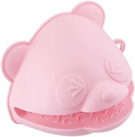 Resim Tantitoni Silikon Ayıcık Şekilli Fırın Eldiveni, Açık Pembe 