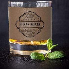 Resim Kişiye Özel Authentic Vizon Deri Kaplama Viski Bardağı 