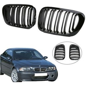 Resim Bmw 3 Serisi E46 Ön Panjur Böbrek Çift Tırnak 