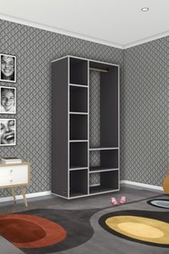 Resim Kenzlife Giysi Dolabı Hüsamettin 180*090*40 Gri Gardırop 