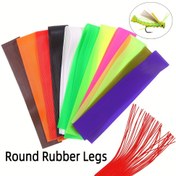 Resim 1 adet 30cm/11.81 inç uzun silikon etek - Yumuşak sivrisinek alabalık balıkçılık ayakları kaymaz kauçuk tabanlı, jig yalancı bağlama ve balıkçılık aksesuarları için canlı renk karışımı, balıkçılık eteği, alabalık balıkçılığı ekipmanı, dayanıklı silikon malzeme 