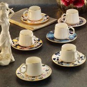 Resim Sandro Moreno 1453 Potpuri Double Geometrik Line Gold 12 Parça Kahve Fincan Takımı 120 ml 153AR210691 